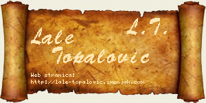 Lale Topalović vizit kartica
